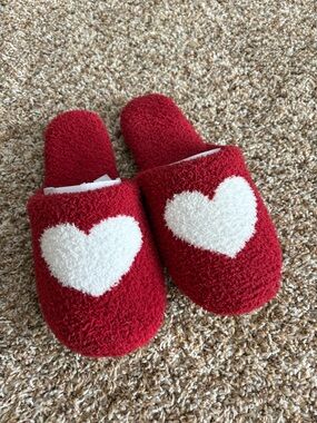 Cozy Red Heart Slippers